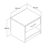 Bedside tables - Bedside table Grande Oak Melamine 52x46.8x45 cm - Dimehouse
