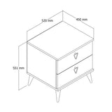 Bedside tables - Bedside table Versa Oak Melamine 52x55.1x45 cm - Dimehouse