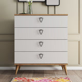 Chests of drawers - Chest of drawers Versa Oak White Melamine 80x90.8x45 cm - Dimehouse