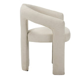 Dining room chairs - Design Dining room chair Beige Bouclé Maro - Full Fabric - Dimehouse
