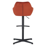 Bar Stools - Venom Bar Stool Copper Velvet - Adjustable Swivel Bar Chair with Armrest - Dimehouse
