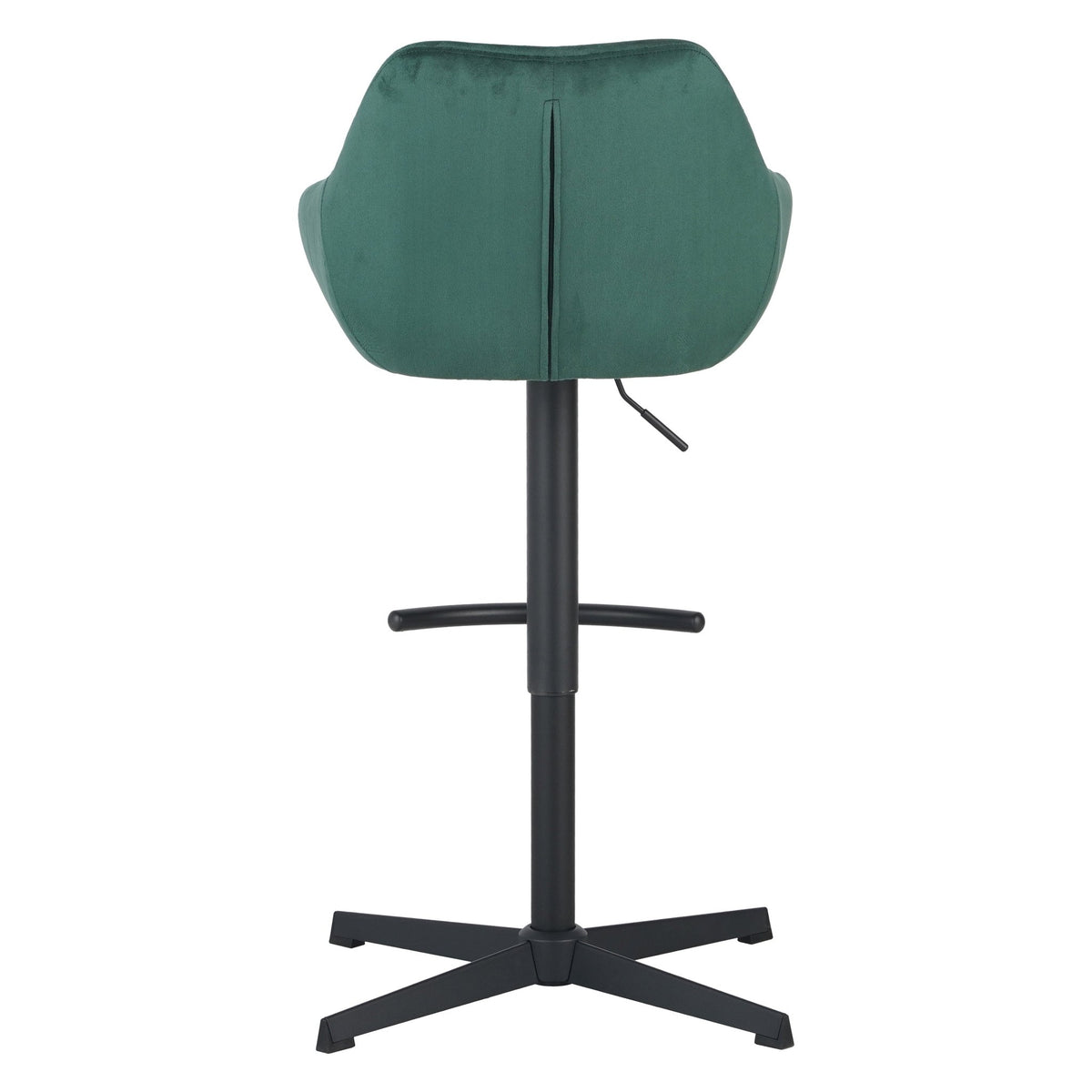 Bar Stools - Venom Bar Stool Green Velvet - Adjustable Swivel Bar Chair with Armrest - Dimehouse