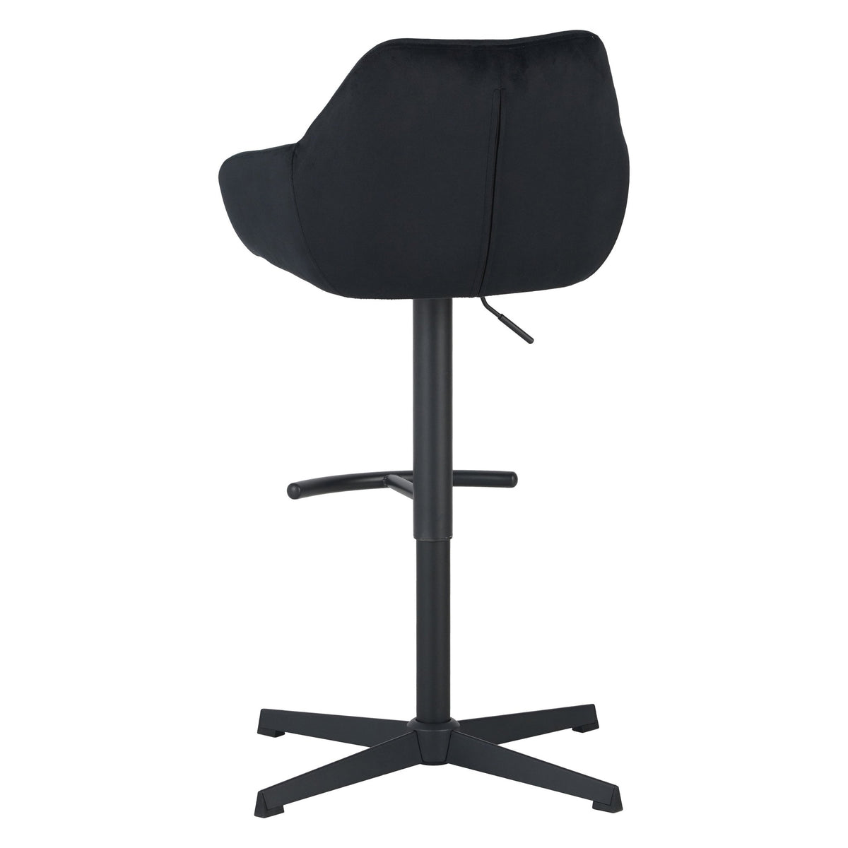 Bar Stools - Venom Bar Stool Black Velvet - Adjustable Swivel Bar Chair with Armrest - Dimehouse