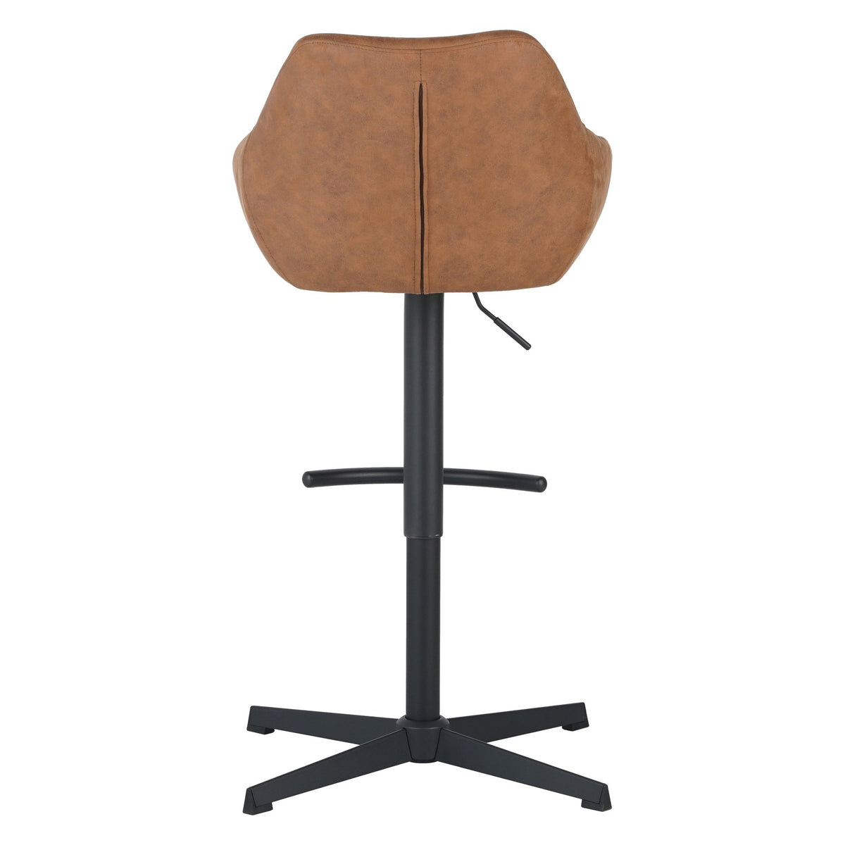 Bar Stools - Venom Bar Stool Cognac Eco - leather - Adjustable Swivel Bar Chair with Armrest - Dimehouse