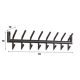 Coat Racks - Coat Rack Kym 2x8 Hooks Matt Dark Gray 78 cm - Dimehouse