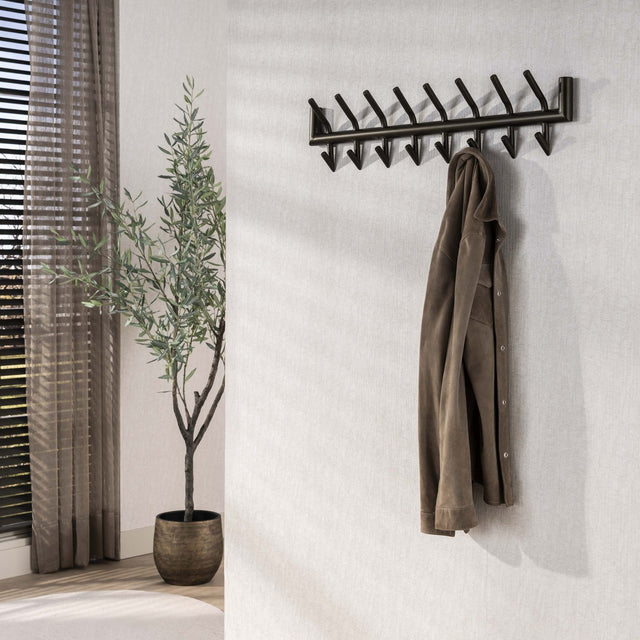 Coat racks - Industrial Coat Rack Kym 2x8 - angled Metal Bronze - Dimehouse