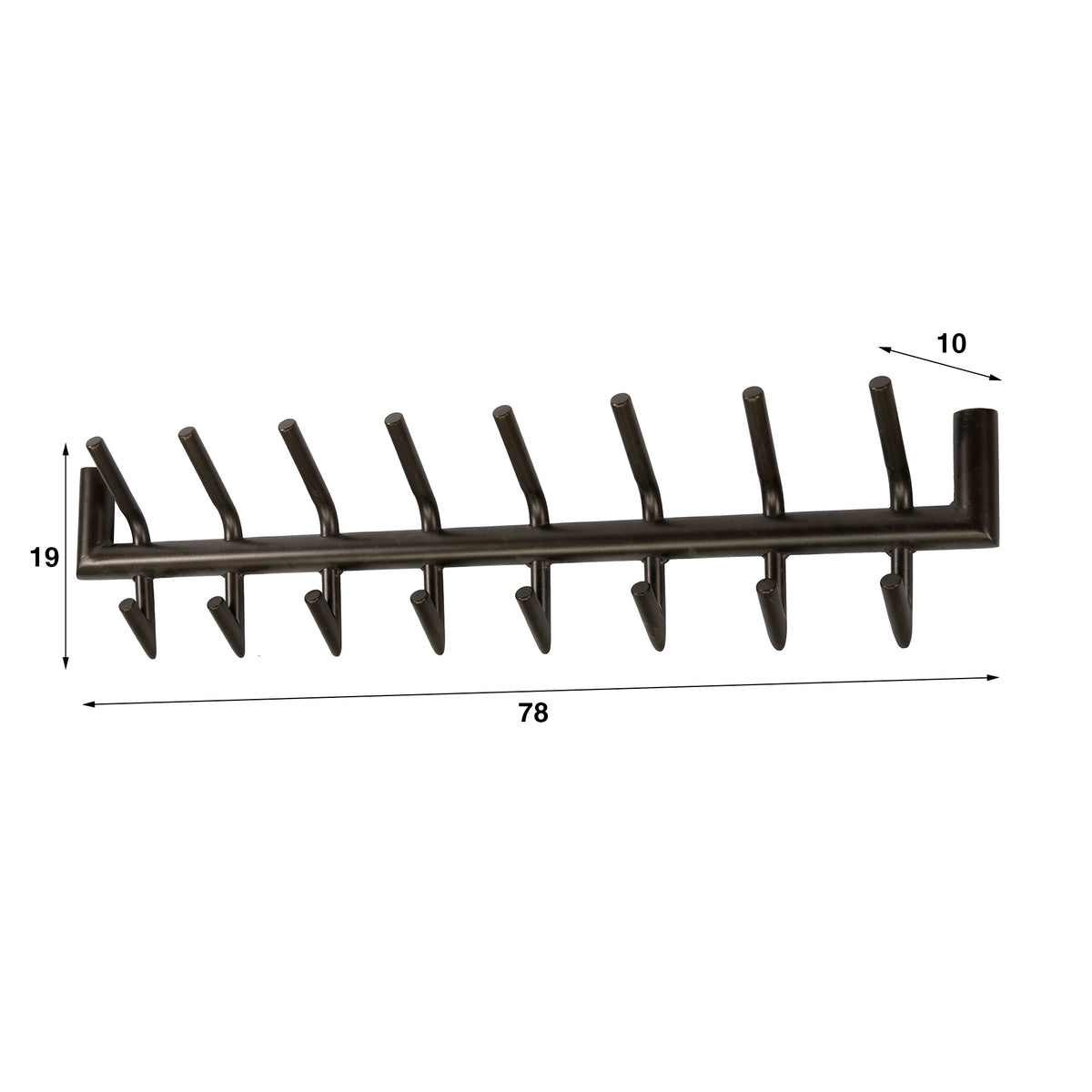 Coat racks - Industrial Coat Rack Kym 2x8 - angled Metal Bronze - Dimehouse