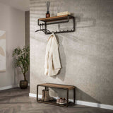 Coat racks - Coat rack Senna rod and hat shelf 8 hooks Drift brown - Dimehouse