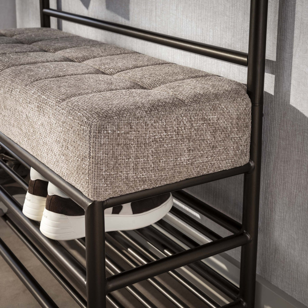 Coat racks - Senna Wardrobe bench Drift brown - Dimehouse