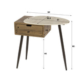 Bedside tables - Bedside table Borea Right 1 drawer Ceramic Travertine - Dimehouse
