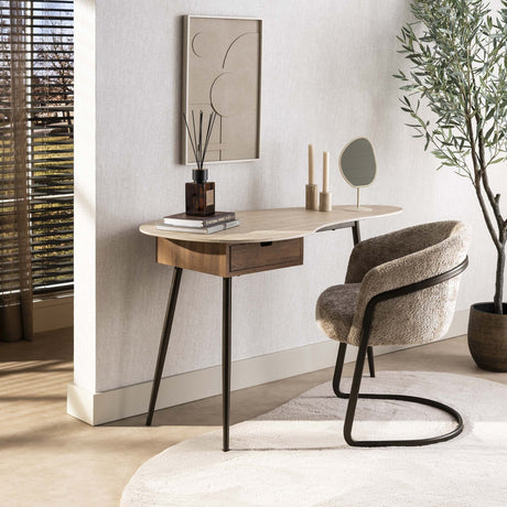 Dressing tables - Dressing table Borea 1 Drawer Ceramic Travertine - Dimehouse
