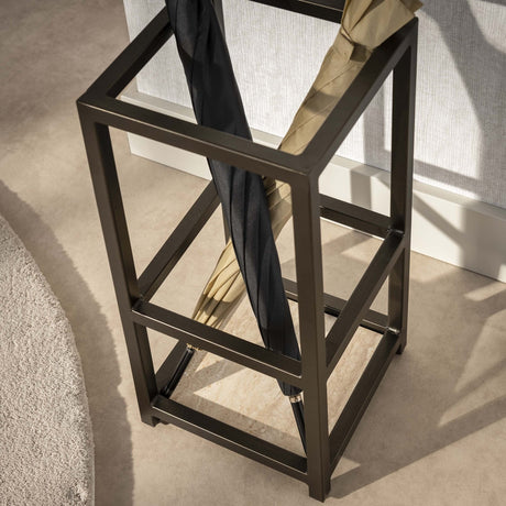 Coat racks - Umbrella stand Aria square Black Bronze colored - Dimehouse