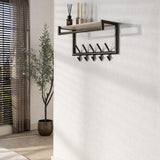 Coat racks - Wall coat rack Aria 2x5 hooks Travertine Melamine Bronze colored - Dimehouse
