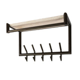 Coat racks - Wall coat rack Aria 2x5 hooks Travertine Melamine Bronze colored - Dimehouse