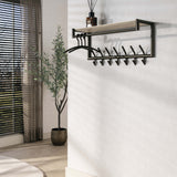 Coat racks - Wall coat rack Aria 2x7 hooks Travertine Melamine Bronze colored - Dimehouse