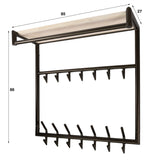 Coat racks - Wall coat rack Aria 3x7 hooks Travertine Melamine Bronze colored - Dimehouse
