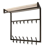 Coat racks - Wall coat rack Aria 3x7 hooks Travertine Melamine Bronze colored - Dimehouse