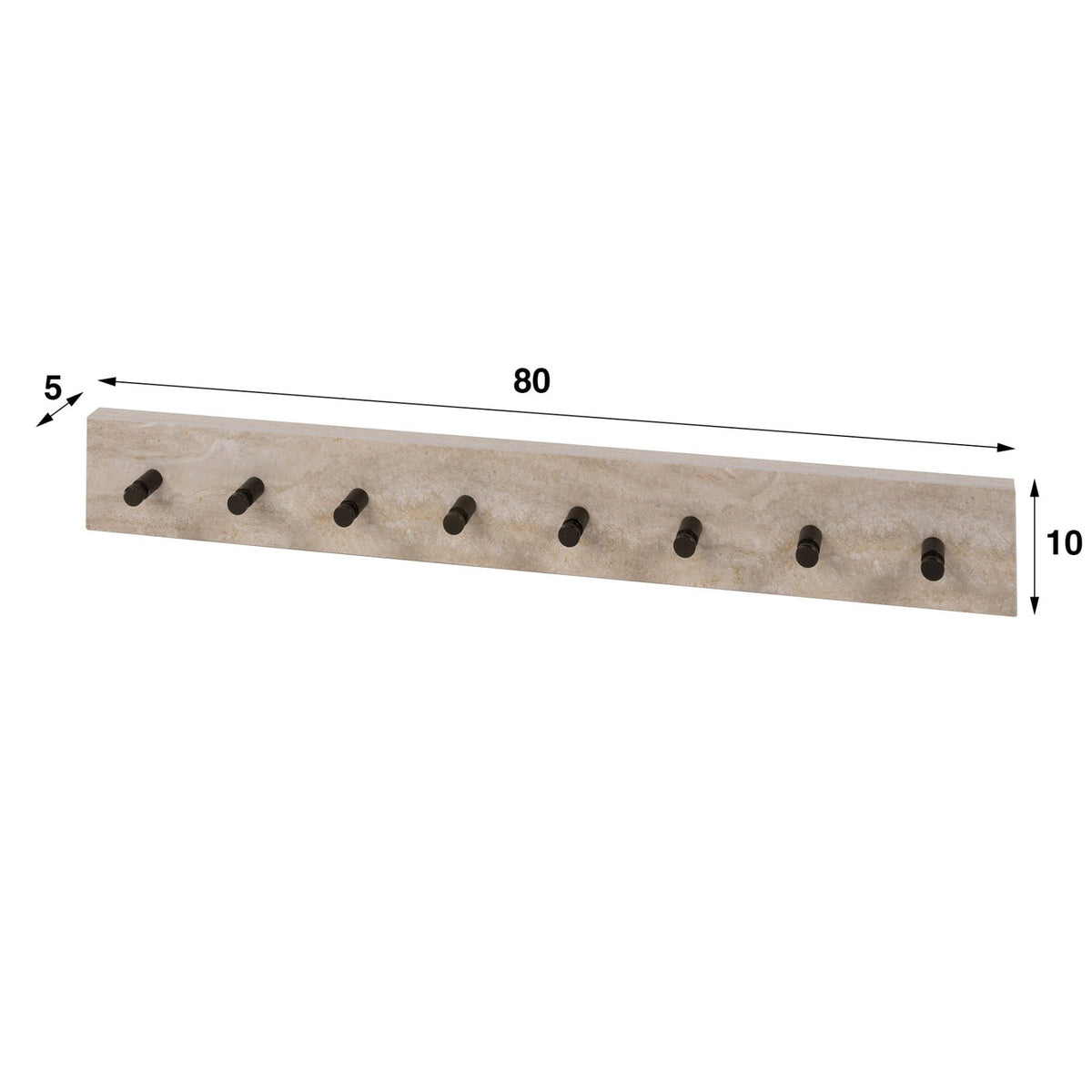 Coat racks - Coat rack Borea Ceramic Travertine 8 Hooks 80 cm - Dimehouse