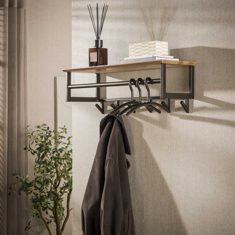 Coat rack - Bruno coat rack with 6 hooks brown metal -Dimehouse