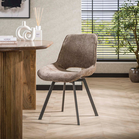 Dining room chairs - Modern Dining room chair Riviera Rich Champagne Rotatable Without Armrests - Dimehouse