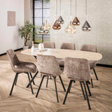 Dining room chairs - Set of 4 dining room chairs Riviera Rich champagne swivel - Dimehouse