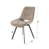 Dining room chairs - Modern Dining room chair Riviera Rich Champagne Rotatable Without Armrests - Dimehouse