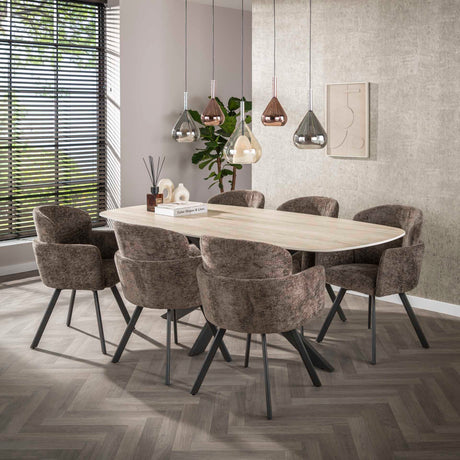 Dining room chairs - Set of 2 Modern dining room chairs Luma Hoven Rich Taupe - Dimehouse