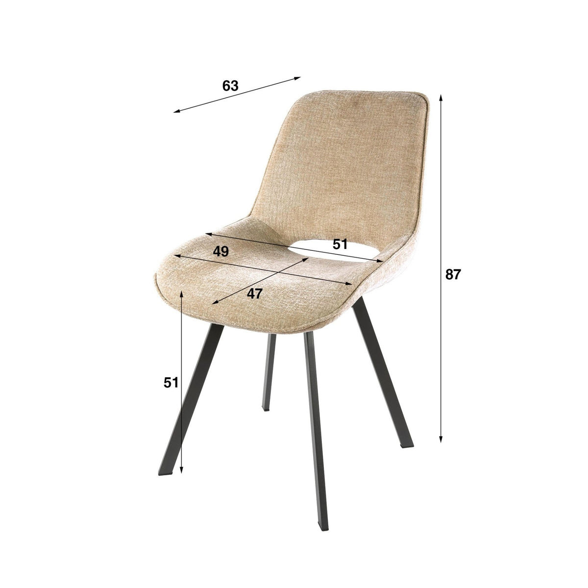 Dining room chairs - Set of 4 Dining room chairs Avero swivel Jaroq sand - Dimehouse
