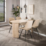 Dining room chairs - Set of 4 Dining room chairs Avero swivel Jaroq sand - Dimehouse