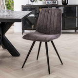 Dining room chairs - Dining room chair Sadie Velvet Gray - Without Armrests - Dimehouse