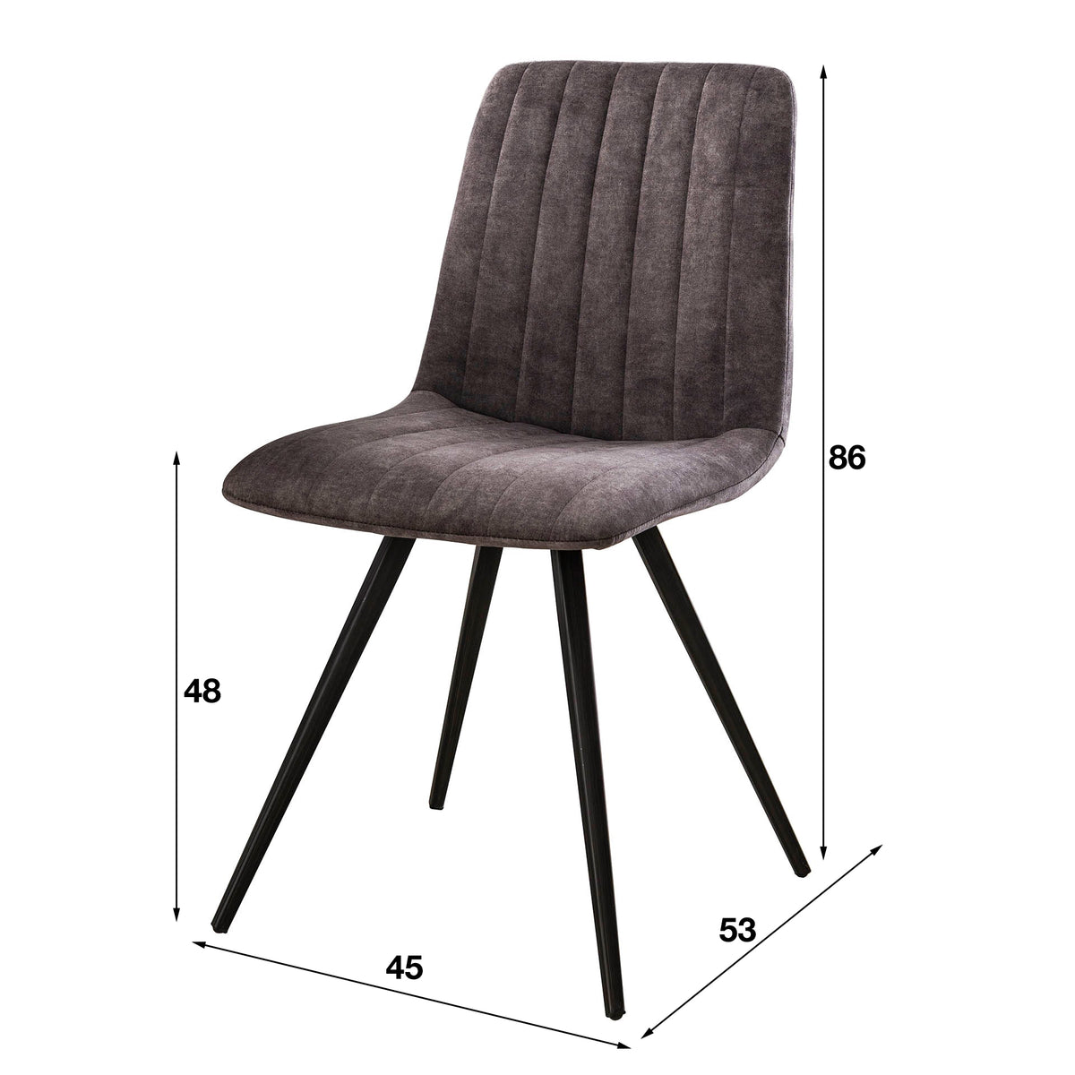 Sadie Velvet Dining Chair Gray - Without Armrests 