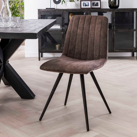 Dining room chairs - Dining room chair Sadie Velvet Taupe - Without Armrests - Dimehouse