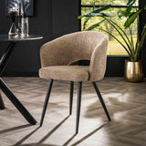 Dining room chairs - Modern Dining room chair Sand Cargo Bouclé Fabric - Dimehouse
