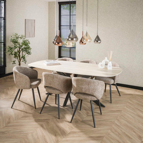 Dining room chairs - Set of 2 dining room chairs Cargo Fabric Sand - Dimehouse