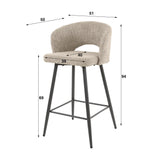 Bar Stools - Modern Bar Stool Sand Alba Bouclé Fabric - Dimehouse