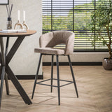 Bar Stools - Modern Bar Stool Sand Alba Tissee Cargo Fabric - Dimehouse