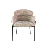 Dining room chairs - Dining room chair Chenille Sand with round back and arm - Lola - Dimehouse