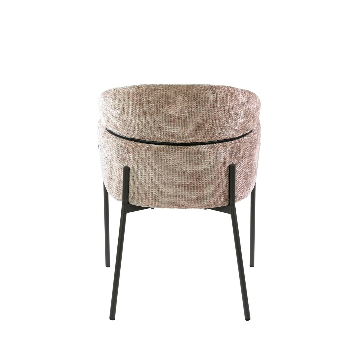 Dining room chairs - Dining room chair Chenille Sand with round back and arm - Lola - Dimehouse