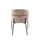 Dining room chairs - Dining room chair Chenille Sand with round back and arm - Lola - Dimehouse
