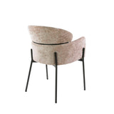 Dining room chairs - Dining room chair Chenille Sand with round back and arm - Lola - Dimehouse