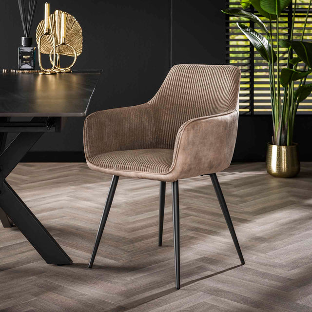 Dining room chairs - Set of 2 dining room chairs Rivo Rib Rock Sand - Dimehouse