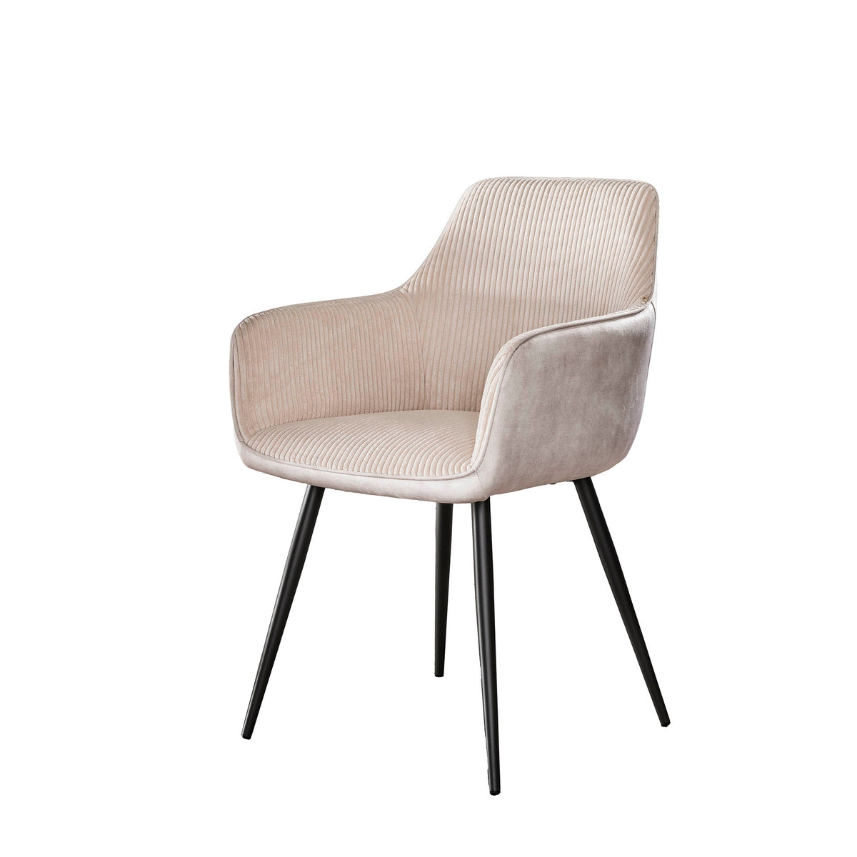 Set of 2 dining chairs Rivo Rib Rock Ivory 