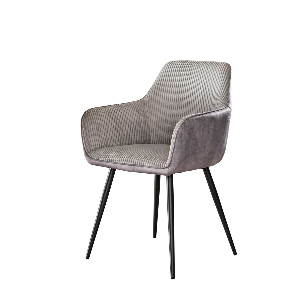 Set of 2 dining chairs Rivo Rib Rock Silver 