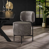 Dining room chairs - Dining room chair Dante Bouclé Gray Rotatable - Without Armrests - Dimehouse