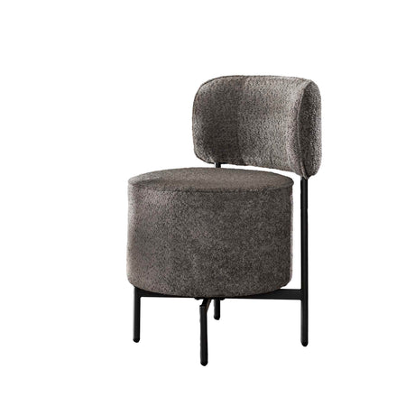 Dining room chairs - Dining room chair Dante Bouclé Gray Rotatable - Without Armrests - Dimehouse