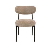 Dining room chair - Set of 2 dining room chairs round bouclé sand - brown Aero - Dimehouse