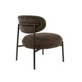 Armchairs - Round Scandinavian armchair brown mixed fabric Nova - Dimehouse