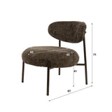 Armchairs - Round Scandinavian armchair brown mixed fabric Nova - Dimehouse