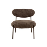 Armchairs - Round Scandinavian armchair brown mixed fabric Nova - Dimehouse