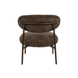 Armchairs - Round Scandinavian armchair brown mixed fabric Nova - Dimehouse